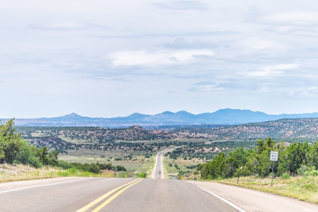 countryside view of canyon fields in desert on highway 285